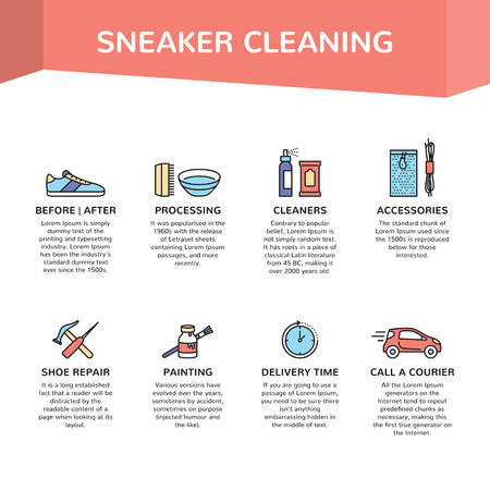 Sneaker Cleaning design concept, banner.のイラスト素材