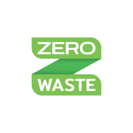 Zero Waste design template. Vector alphabet letter Z label. Green eco icon label background. No Plastic and Go Green concept. Illustration of  Refuse Reduce Reuse Recycle Rotのイラスト素材