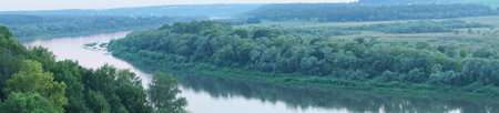 beautiful views of the Oka river in Polenovo, summer landscape
