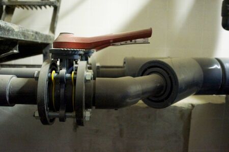 plastic pipes for water, construction and repair, the connective channel Pipes for water in a stackの写真素材