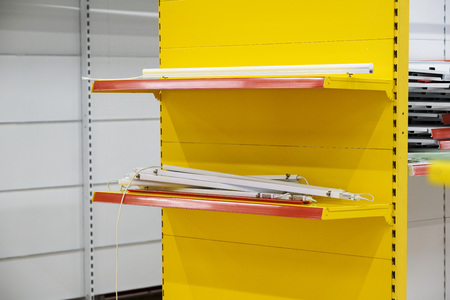 installation of racks for trade, the trading equipment going to the new store, hooks and racks, shelves and fixtures, Assembly and disassemblyの写真素材