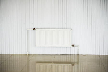 the installation of the heating system Heating system pipesの写真素材