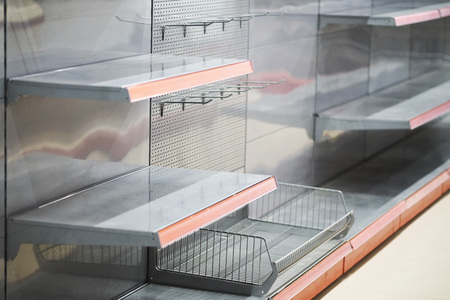 installation of fixtures for product, the installation of the device for sale of goods, pipes, plumbing, chrome-plated products on shelves backgroundの写真素材