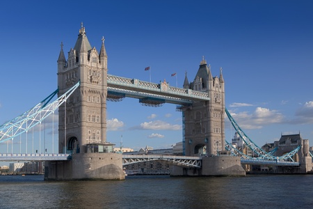 Tower Bridge over the River Thames in London.の写真素材