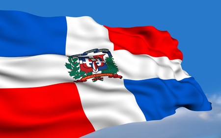 Dominican flagの写真素材
