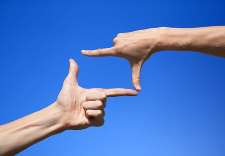 Composition frame with sky on backgroundの写真素材