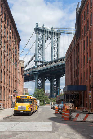 USA, New York City - 10 September 2010. Manhattan Bridge in New York Cityのeditorial素材