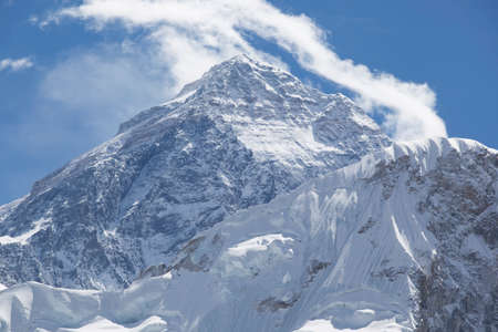 Mount Everest. World Highest Mountain 8848 meters. Himalaya Mountain Range. Nepal.の写真素材