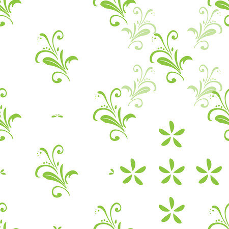 Vector illustration floral seamless background clean curlsのイラスト素材