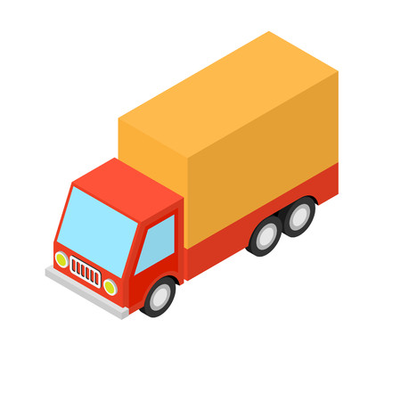 Vector isometric illustration of a truck with a tentのイラスト素材
