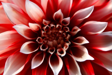 Close up of red dahlia blossom abstract blurの写真素材
