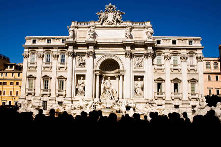 Most famous Trevi Fountain in Rome, Italyの写真素材