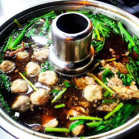 Beef hotpot , Street food Thailand style.の写真素材