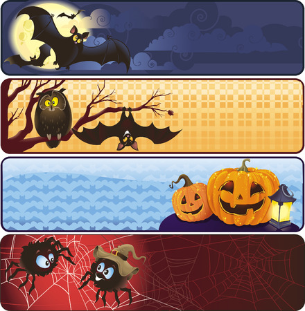 Set of Halloween banners in vectorのイラスト素材
