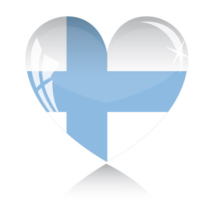  heart with Finland flag texture isolated on a white background.のイラスト素材