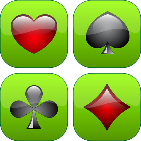 Four glossy buttons with icons of Suits. のイラスト素材