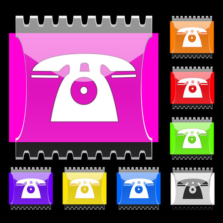 Set of rectangular buttons with phone icon. EPS10のイラスト素材
