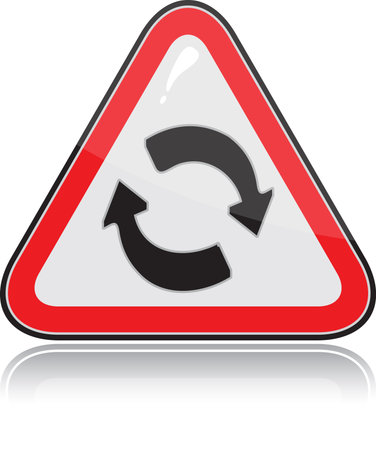 Red triangular other warning sign on white backgroundのイラスト素材