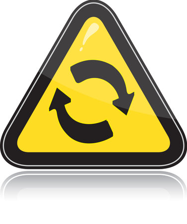 Yellow triangular other warning sign on white backgroundのイラスト素材