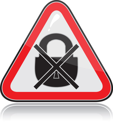 Red triangular other warning sign on white backgroundのイラスト素材