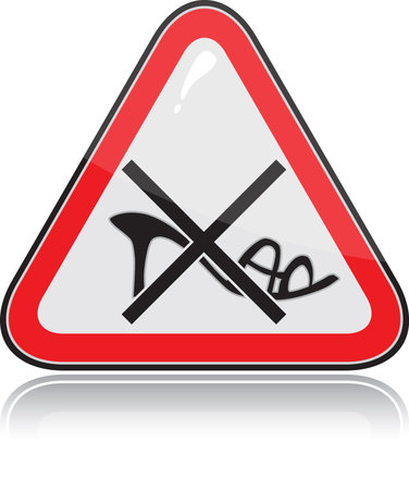 Red triangular other warning sign on white backgroundのイラスト素材