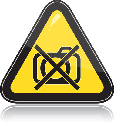 Yellow triangular other warning sign on white backgroundのイラスト素材