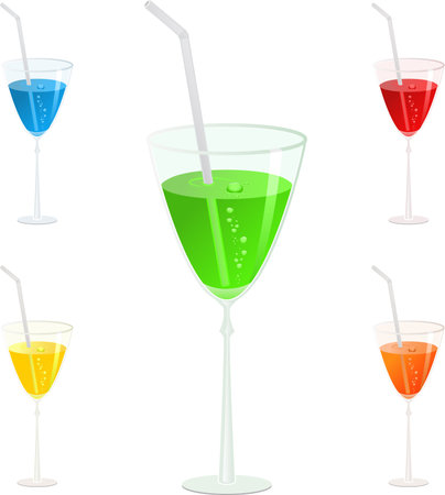 Glass with a cocktail and strawのイラスト素材