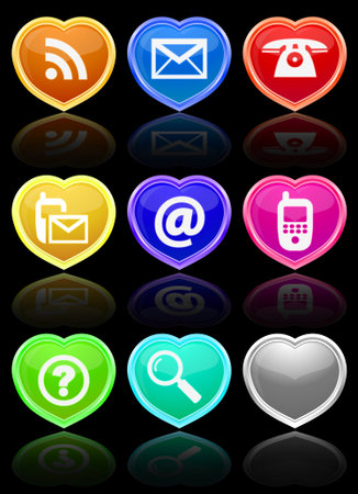 Glossy communication buttons set. EPS10のイラスト素材