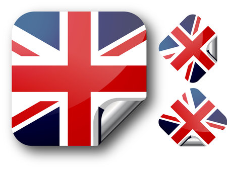 Sticker with UK flag.  Illustration. EPS10のイラスト素材
