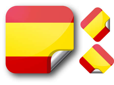 Sticker with Spain flagのイラスト素材