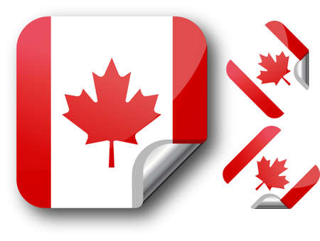 Sticker with Canada flagのイラスト素材