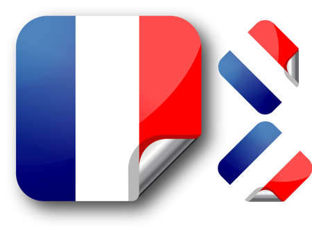 Sticker with France flagのイラスト素材