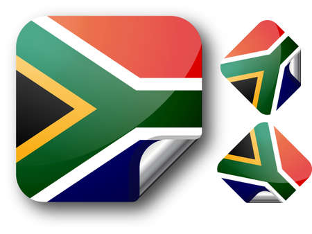 Sticker with South Africa flagのイラスト素材