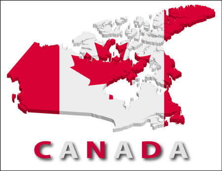 Canada territory with flag texture.のイラスト素材