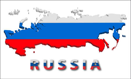 Russia territory with flag texture. Illustration. EPS10のイラスト素材