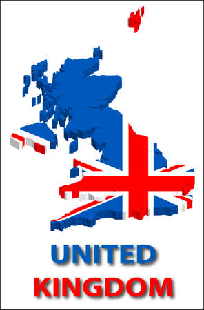 United kingdom territory with flag texture.のイラスト素材