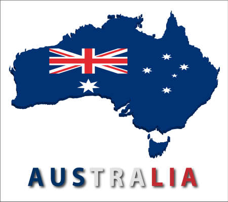 Australia territory with flag texture.のイラスト素材