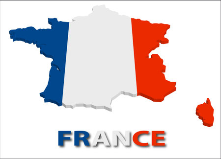 France territory with flag texture.のイラスト素材