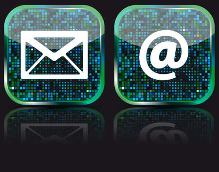 Icon e-mail glossy button, illustrationのイラスト素材