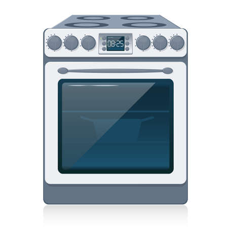 Kitchen Stove isolated on white. Vector.のイラスト素材