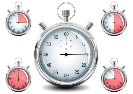 Vector Chrome Stopwatch.