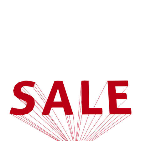 Red 3D sale sign on white backgroundのイラスト素材