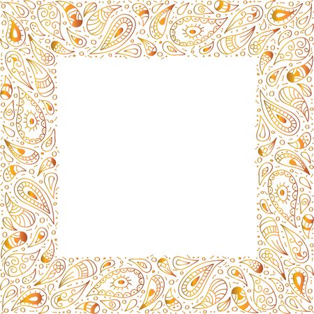 Square frame with ornament  zentangle style.のイラスト素材