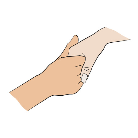 Man holding woman's hand.のイラスト素材