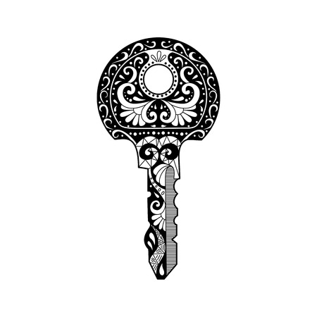 Vector illustration key with ornament.のイラスト素材