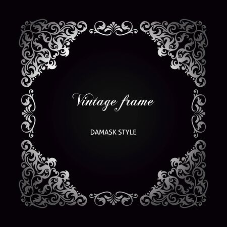 Decorative square frame vintage style for greeting, invitation, announcementのイラスト素材