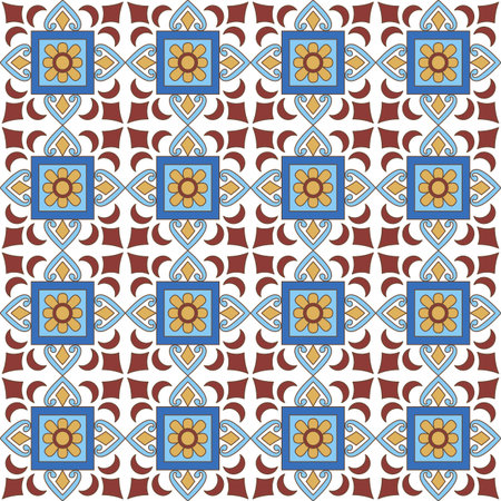 Seamless floral pattern moroccan style in spring summer colors.