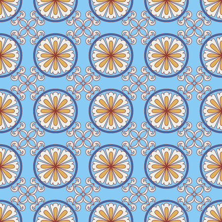 Seamless floral pattern moroccan style in spring summer colors.のイラスト素材