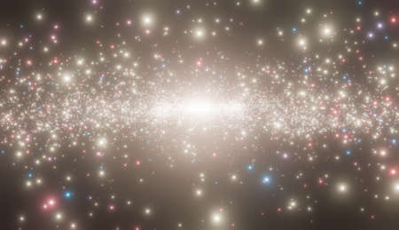 galactic center with many brightly colored stars. 3d renderの写真素材