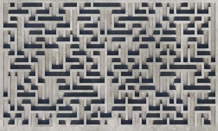 top view of a gray concrete maze with soft shadows. 3d renderingの写真素材